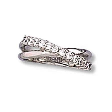 Cross-over Ring with Cubic Zirconias